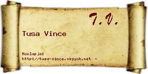 Tusa Vince névjegykártya